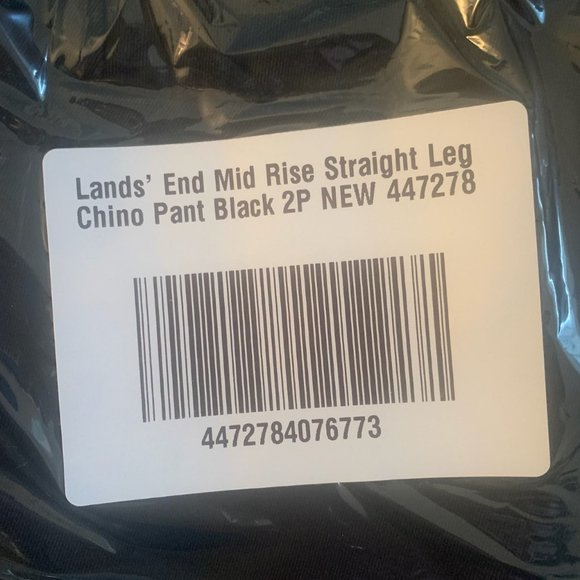 NWT LANDS' END WOMEN'S MID RISE CHINO PANTS STRAIGHT LEG BLACK 2 & 2P (PETITE) - Picture 14 of 15